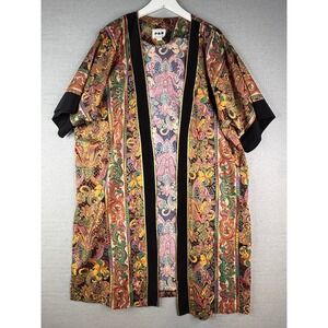 FAD Kimono Robe Womens One‎ Size Paisley Vintage 80s Made in USA Boho Maximalist
